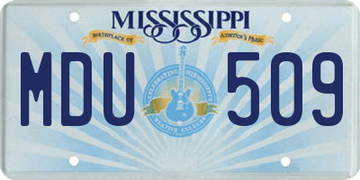 MS license plate MDU509