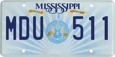 MS license plate MDU511