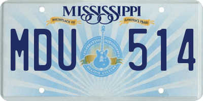 MS license plate MDU514