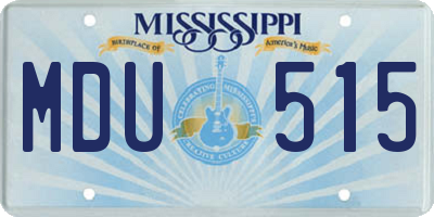 MS license plate MDU515