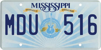 MS license plate MDU516