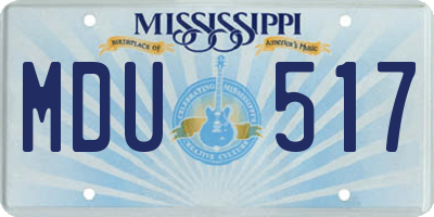 MS license plate MDU517