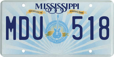 MS license plate MDU518