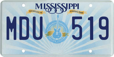 MS license plate MDU519