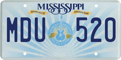 MS license plate MDU520