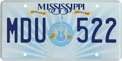MS license plate MDU522