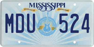 MS license plate MDU524