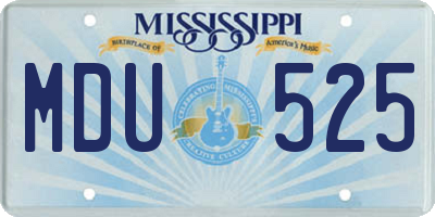 MS license plate MDU525