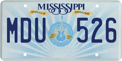 MS license plate MDU526