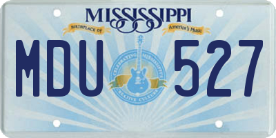 MS license plate MDU527