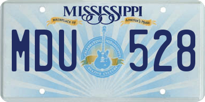 MS license plate MDU528