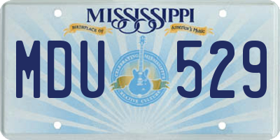 MS license plate MDU529