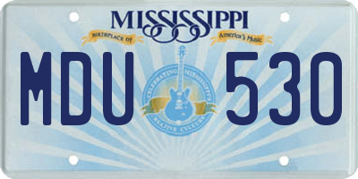 MS license plate MDU530