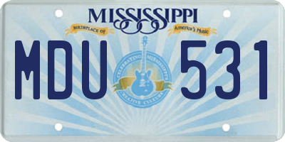 MS license plate MDU531