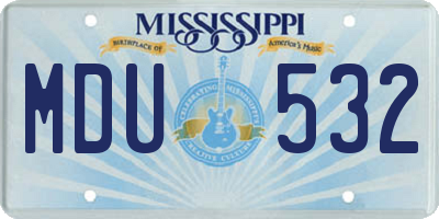 MS license plate MDU532