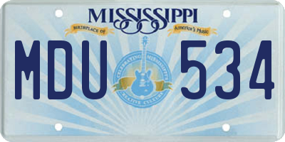 MS license plate MDU534