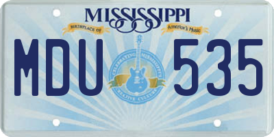 MS license plate MDU535