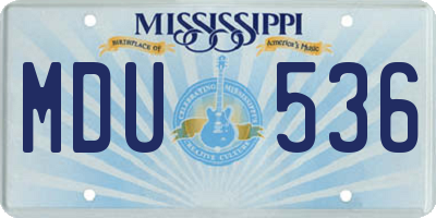 MS license plate MDU536