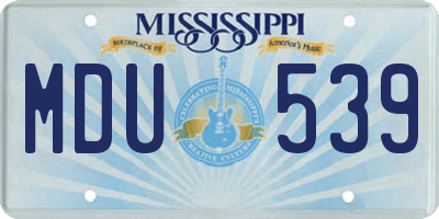 MS license plate MDU539