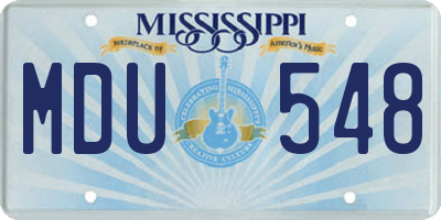 MS license plate MDU548
