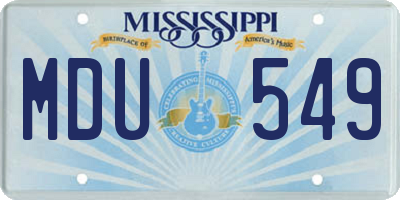 MS license plate MDU549