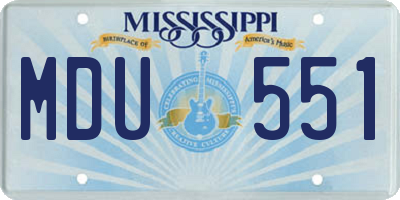 MS license plate MDU551