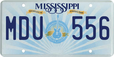 MS license plate MDU556