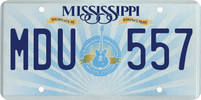 MS license plate MDU557