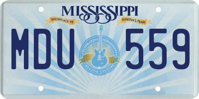 MS license plate MDU559