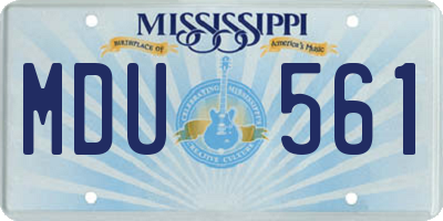 MS license plate MDU561