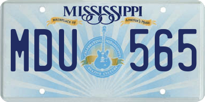 MS license plate MDU565