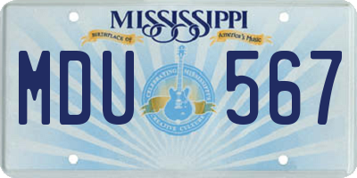 MS license plate MDU567