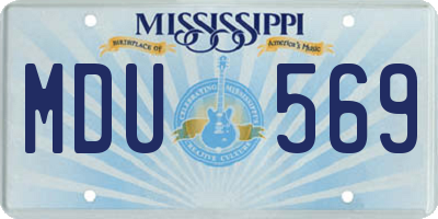 MS license plate MDU569