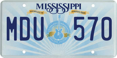 MS license plate MDU570