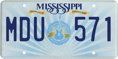 MS license plate MDU571
