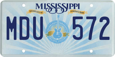 MS license plate MDU572