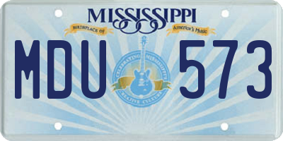 MS license plate MDU573