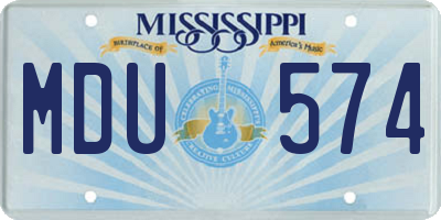 MS license plate MDU574