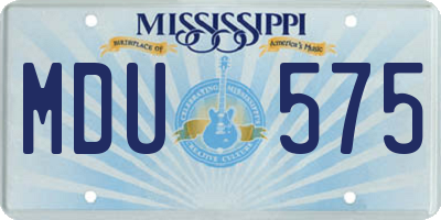 MS license plate MDU575