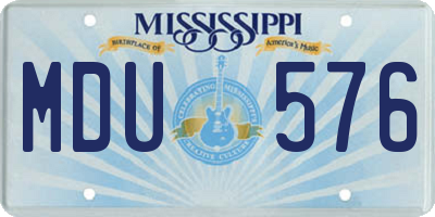 MS license plate MDU576