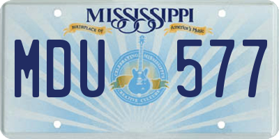 MS license plate MDU577