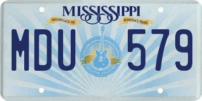 MS license plate MDU579