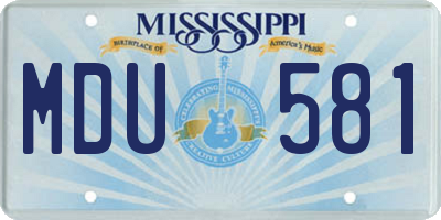 MS license plate MDU581