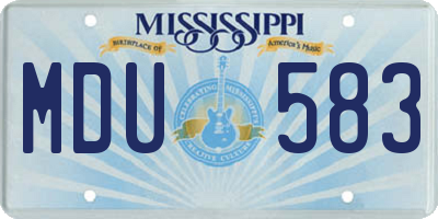 MS license plate MDU583