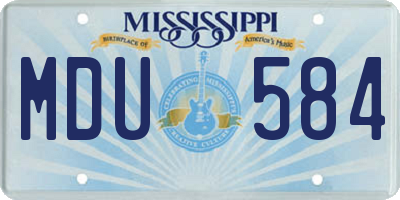 MS license plate MDU584