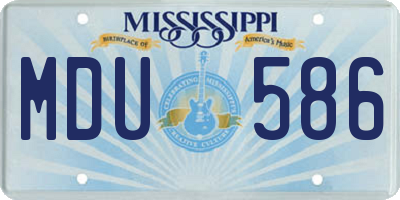 MS license plate MDU586