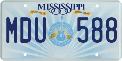 MS license plate MDU588