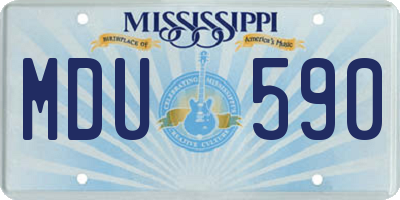 MS license plate MDU590