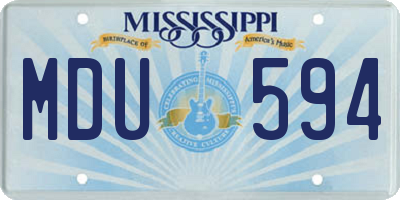 MS license plate MDU594