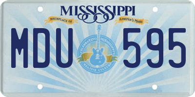 MS license plate MDU595